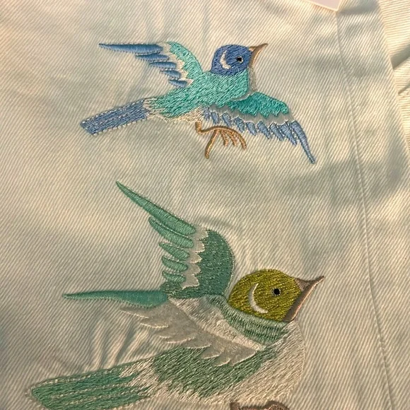 NEW 7 For All Mankind Easy Straight Ankle white crop jeans with embroidery - Picture 8 of 13